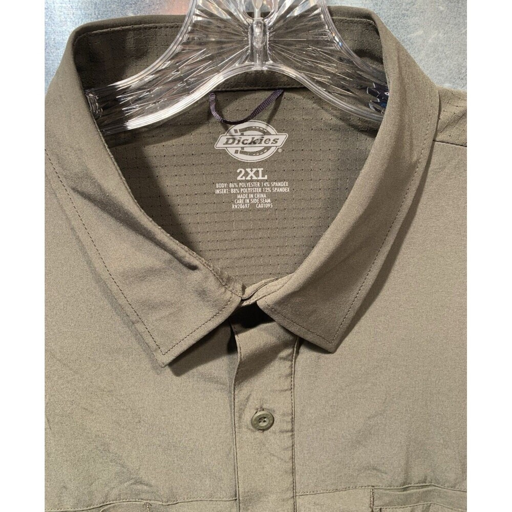 Dickies Vented Gray Long Sleeve Be Cool Performance Button Up Work Shirt 2XL - Picture 16 of 16